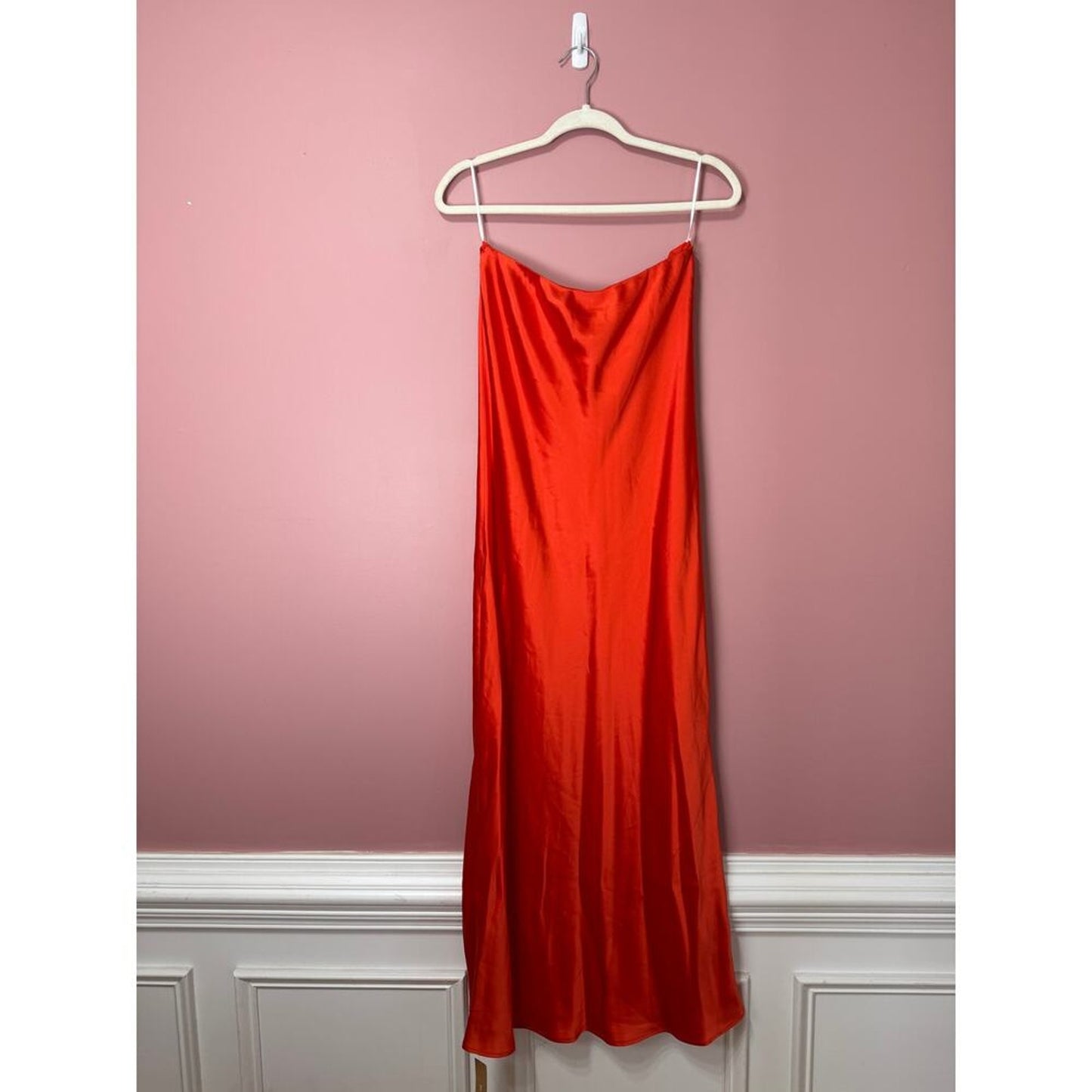 Reformation Joana Silk Dress in Red Size Large