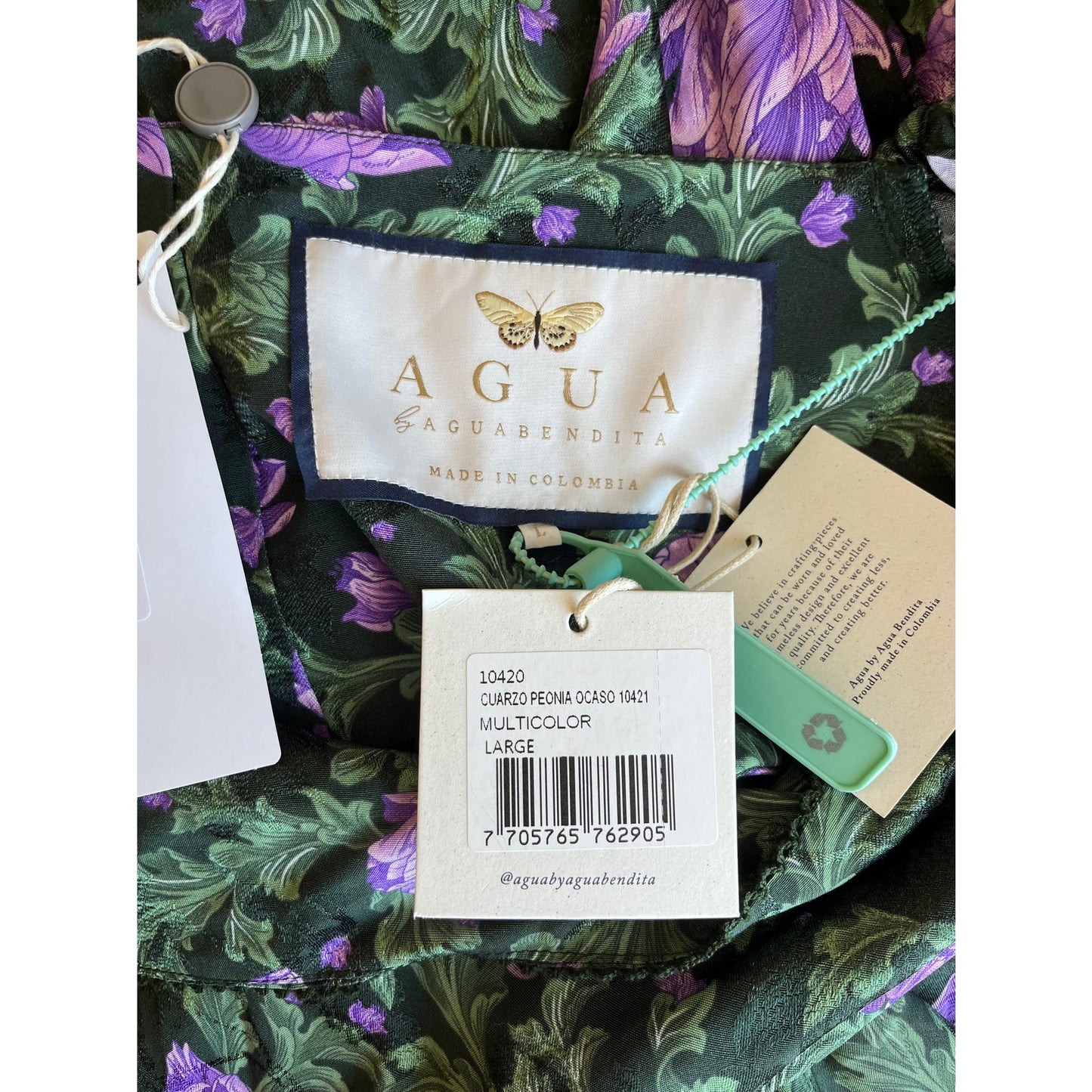Agua by Agua Bendita Cuarzo Peony Dress Multi Size Large