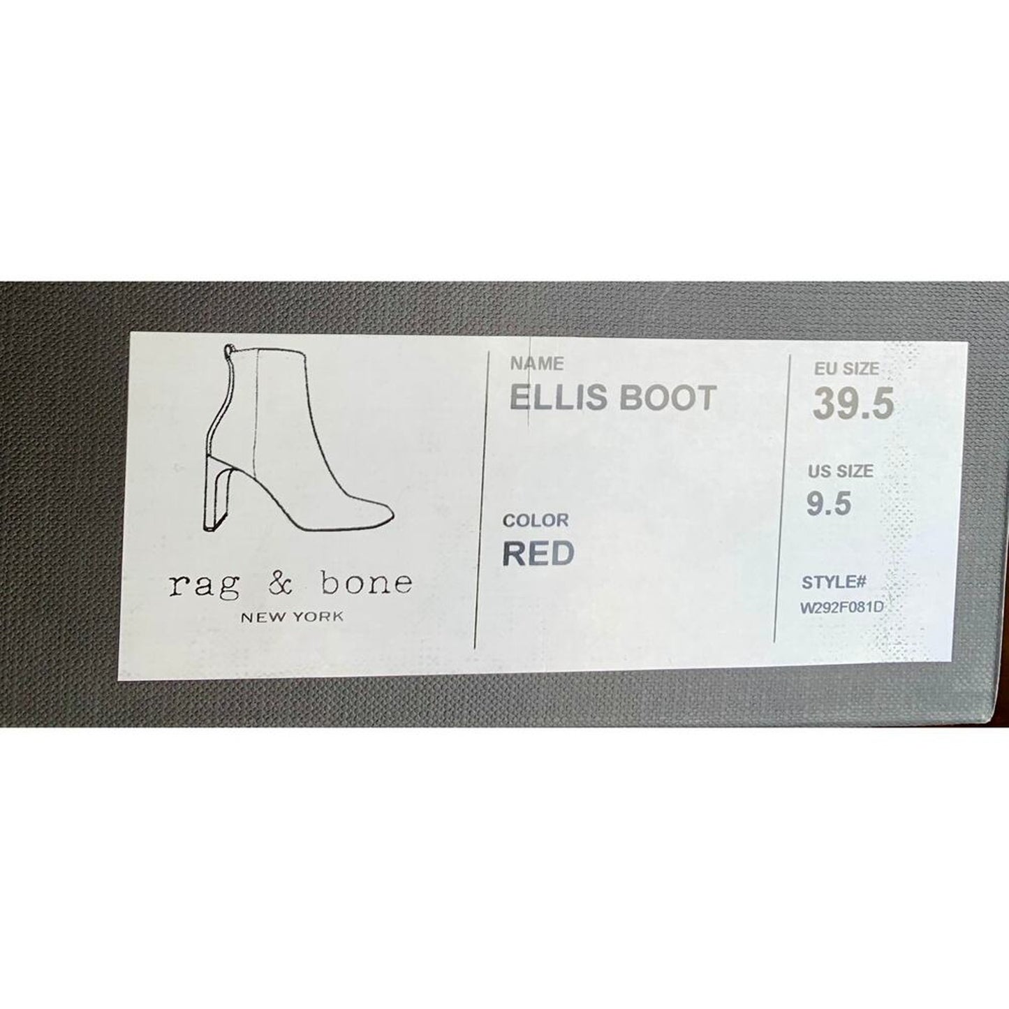 Rag & Bone Ellis Boot in Red Size 9.5 Snakeskin Embossed Side Zipper High Heel