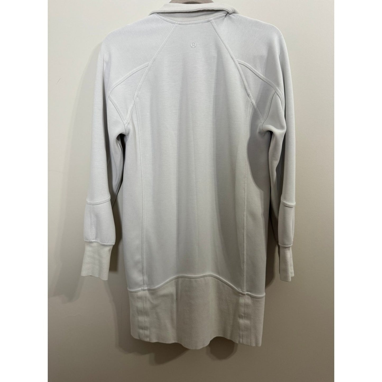 Lululemon Scuba Half-Zip Dress Bone Off-White Mini Sweatshirt Dress Size 2