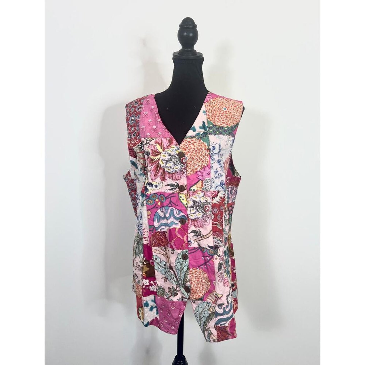 Jaded Gypsy Patchwork Reversible Button Down Vest JG-91 Free Size