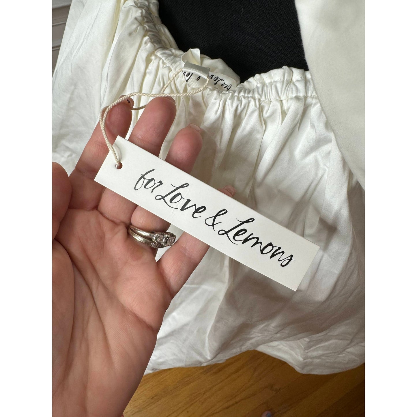 For Love & Lemons Clementine Mini Dress in White Large Stretch Lined Pleated