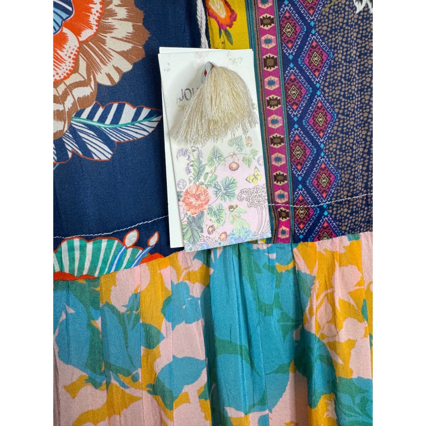 Johnny Was Cherika Natania Patchwork Dress in Multi Size XXS Floral Sleeveless