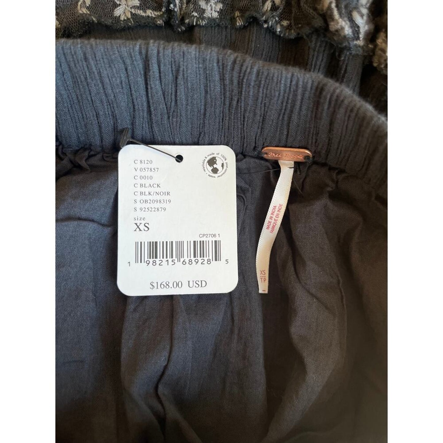 Free People Ashlyn Maxi Layered Skirt Black Size XS