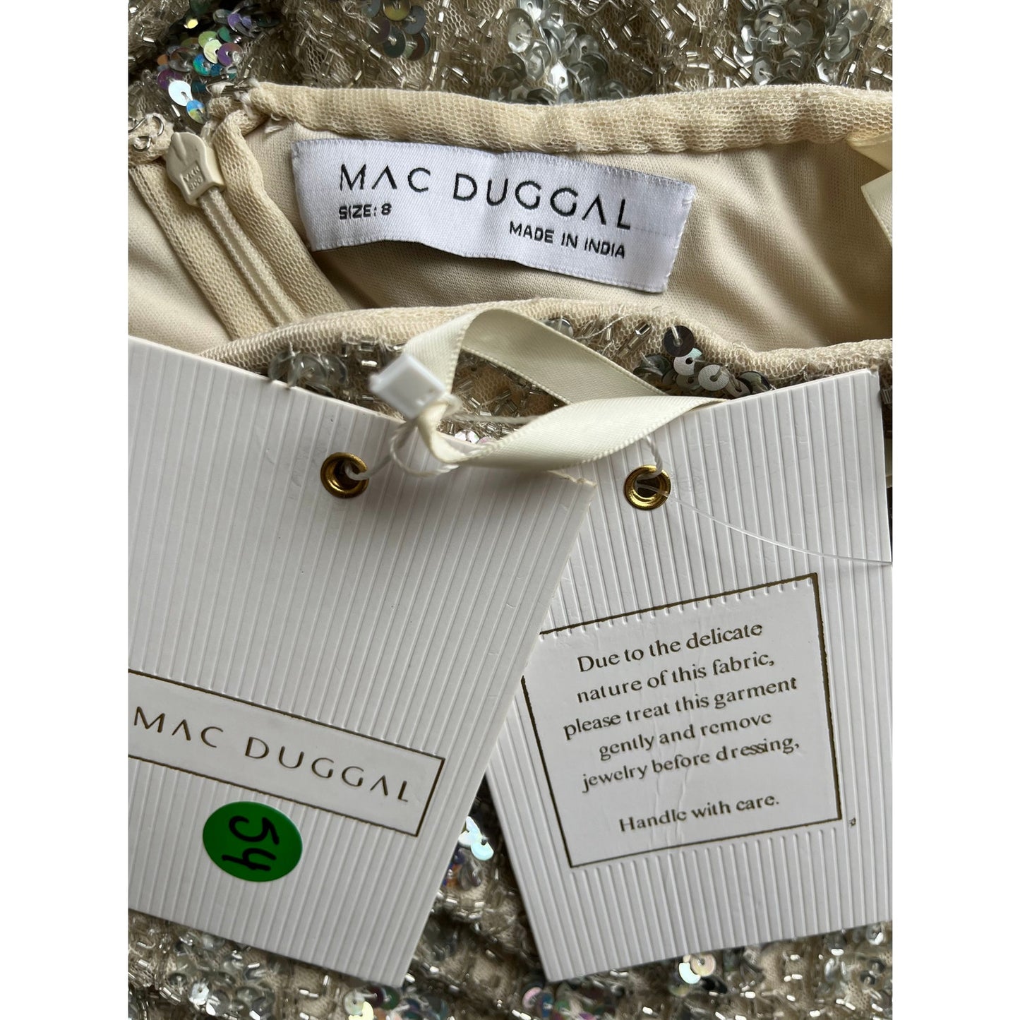 Mac Duggal Embellished One Shoulder Asymmetrical Gown Size 8 STYLE 5479