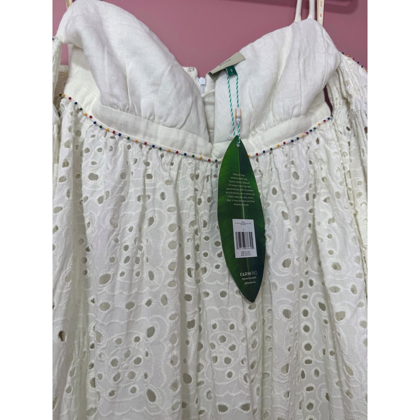 Farm Rio Off-White 3D Flower Maxi Dress Size Small