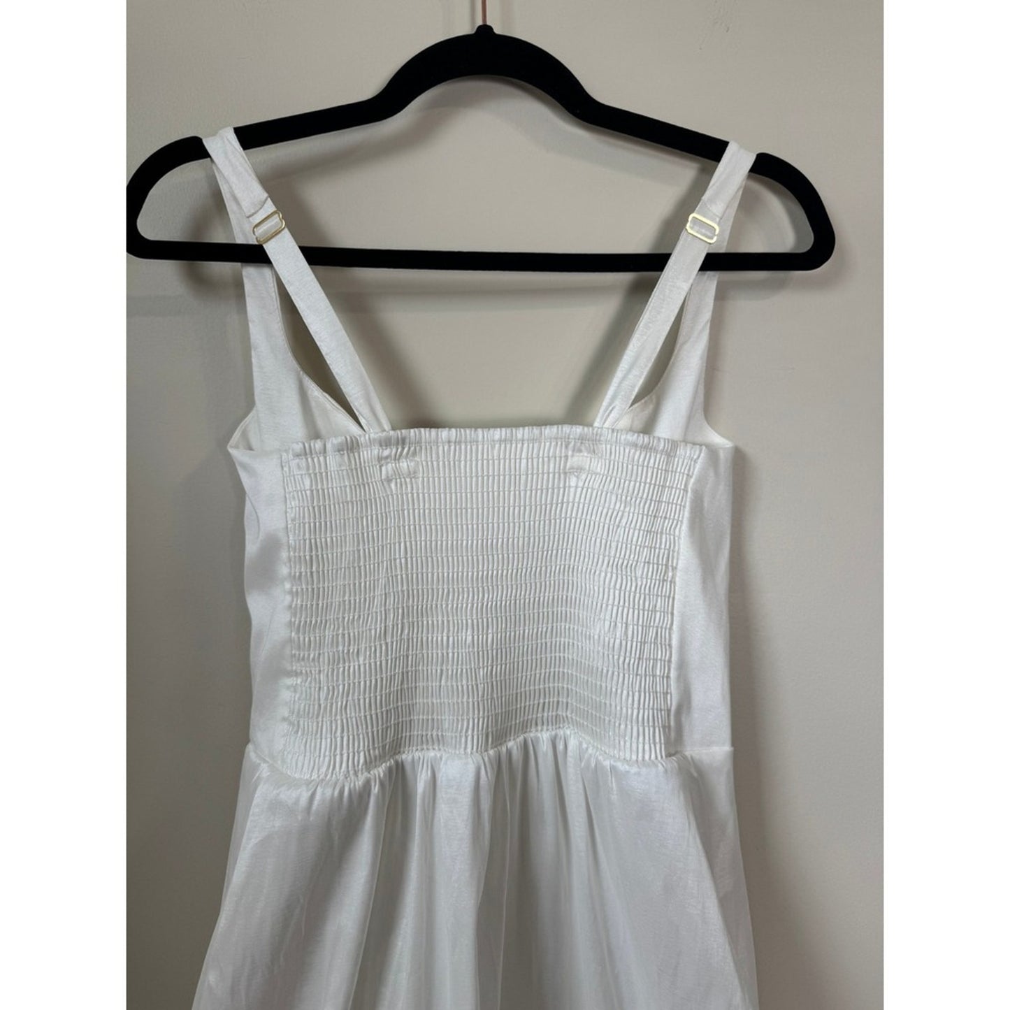 Show Me Your Mumu White Taffeta Bubble Hem Midi Dress Bridal Engagement Dress