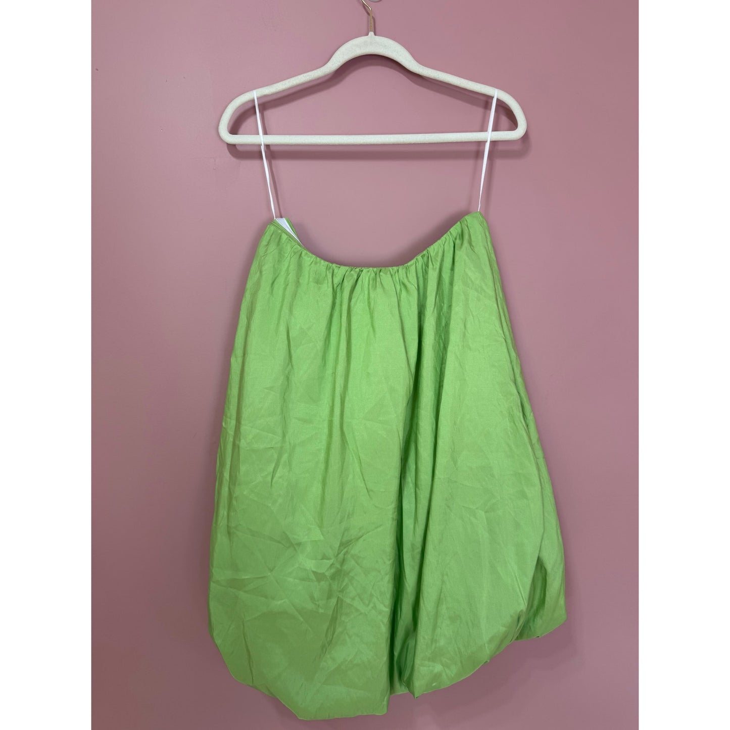 NEW Show Me Your Mumu Beverly Strapless Bubble Mini Dress in Green Size Large