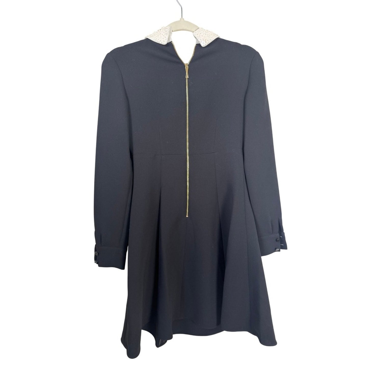 Kate Spade New York Black Sequin Collar Long Sleeve Mini Dress Size 00