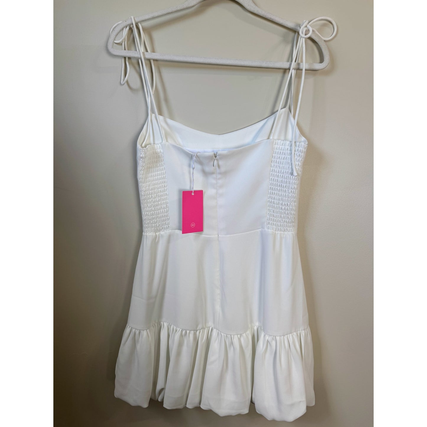 NEW NWT Amanda Uprichard Ivy Bubble Skirt Mini Dress White Size Medium
