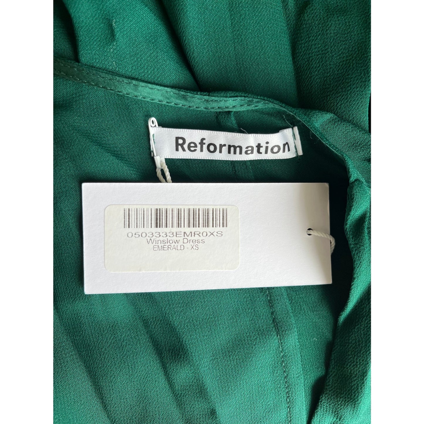 Reformation Winslow Dress Emerald Green Size XS