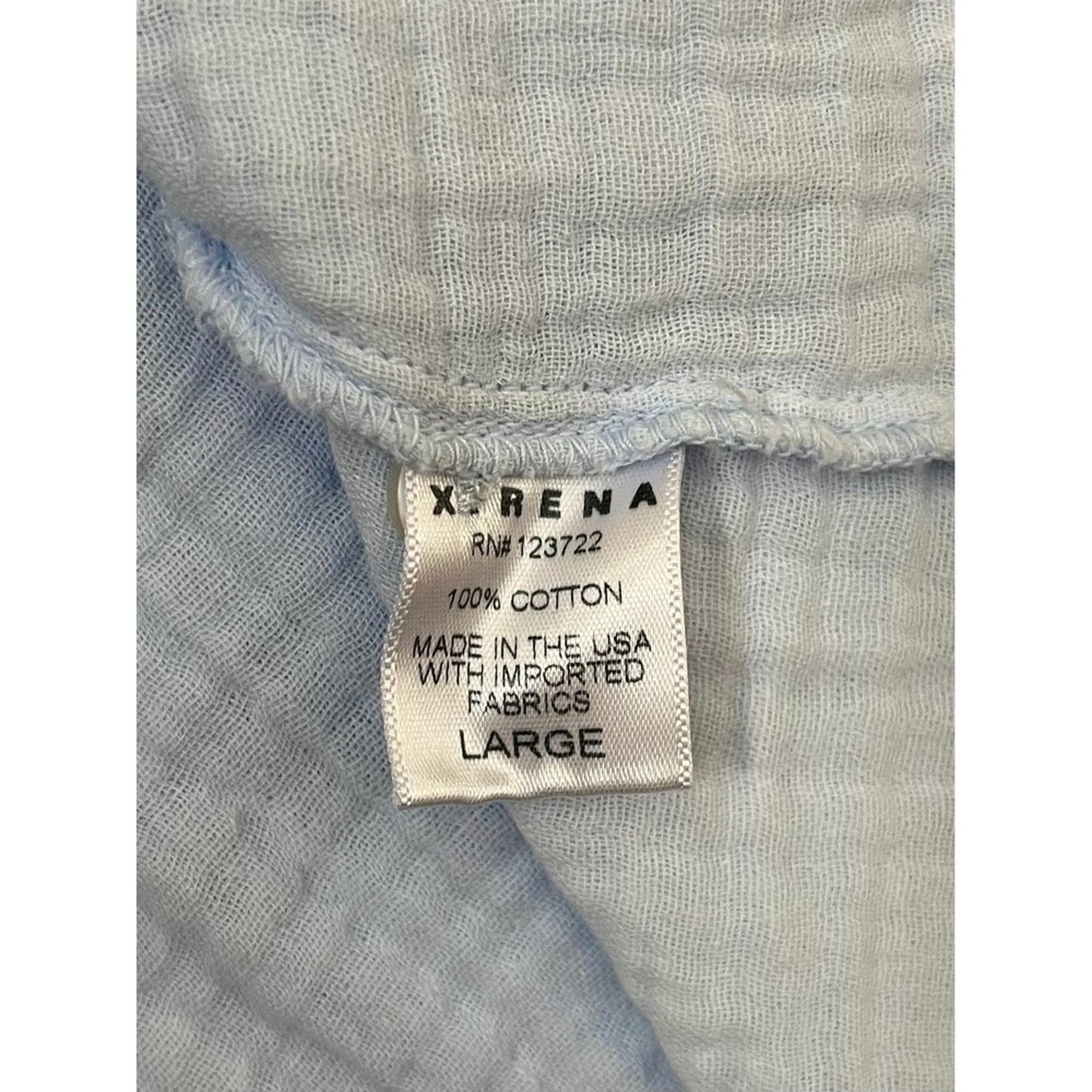 XIRENA Light Blue Gauze Cotton Button Down Shirt Dress Tunic Oversized Large