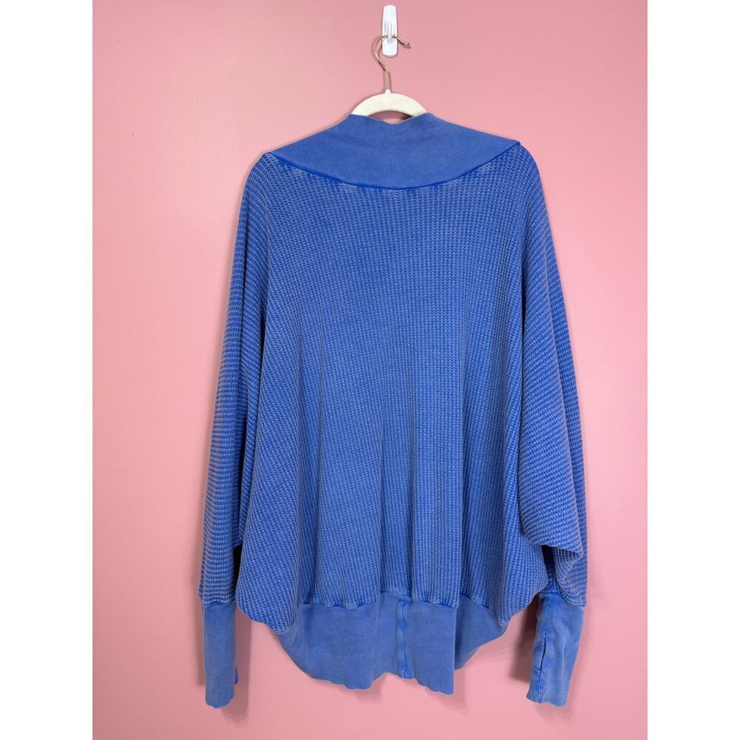 Free People FP One Deva Shrug Waffle Knit Cardigan in Blue Size XS/S