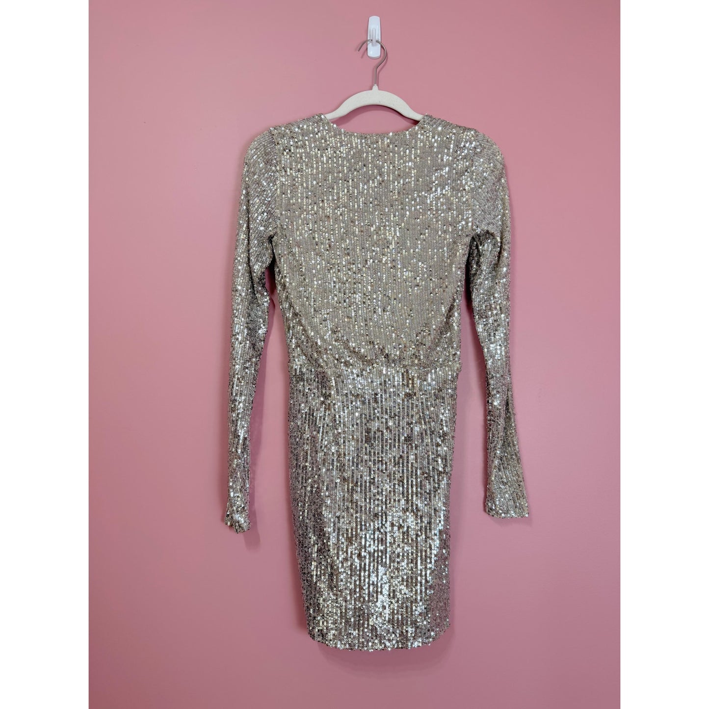 Show Me Your Mumu Party Hop Dress Siver Sequin Size XS