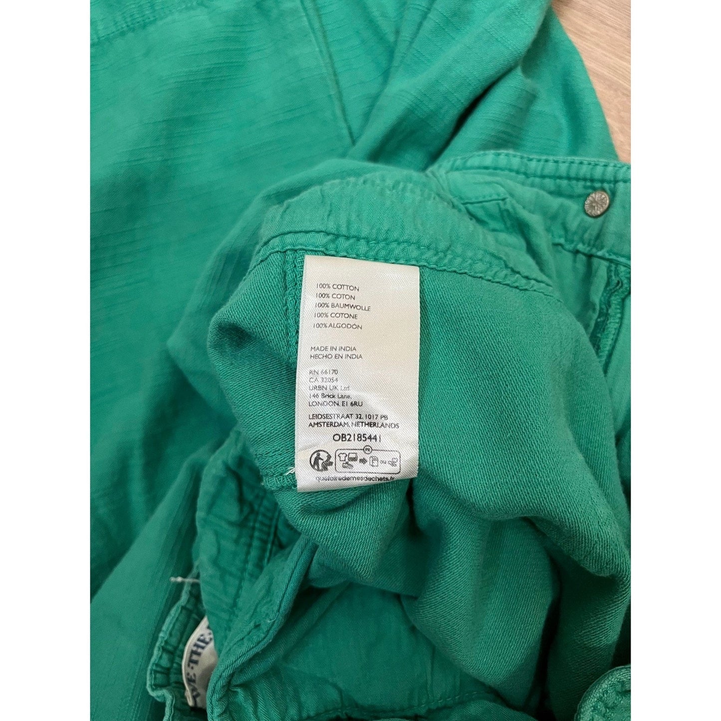 WE THE FREE Emerald Green Cargo Pants Paperbag Waist Drawstring Pockets Size L