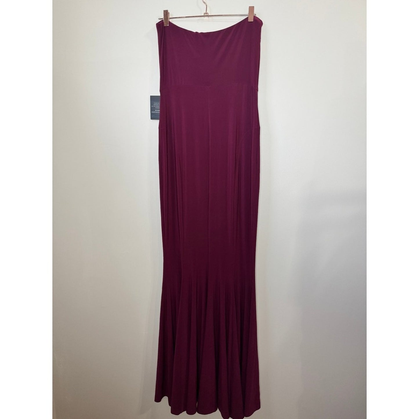 Norma Kamali Strapless Gown Plum Color Fishtail Hem Size L 40
