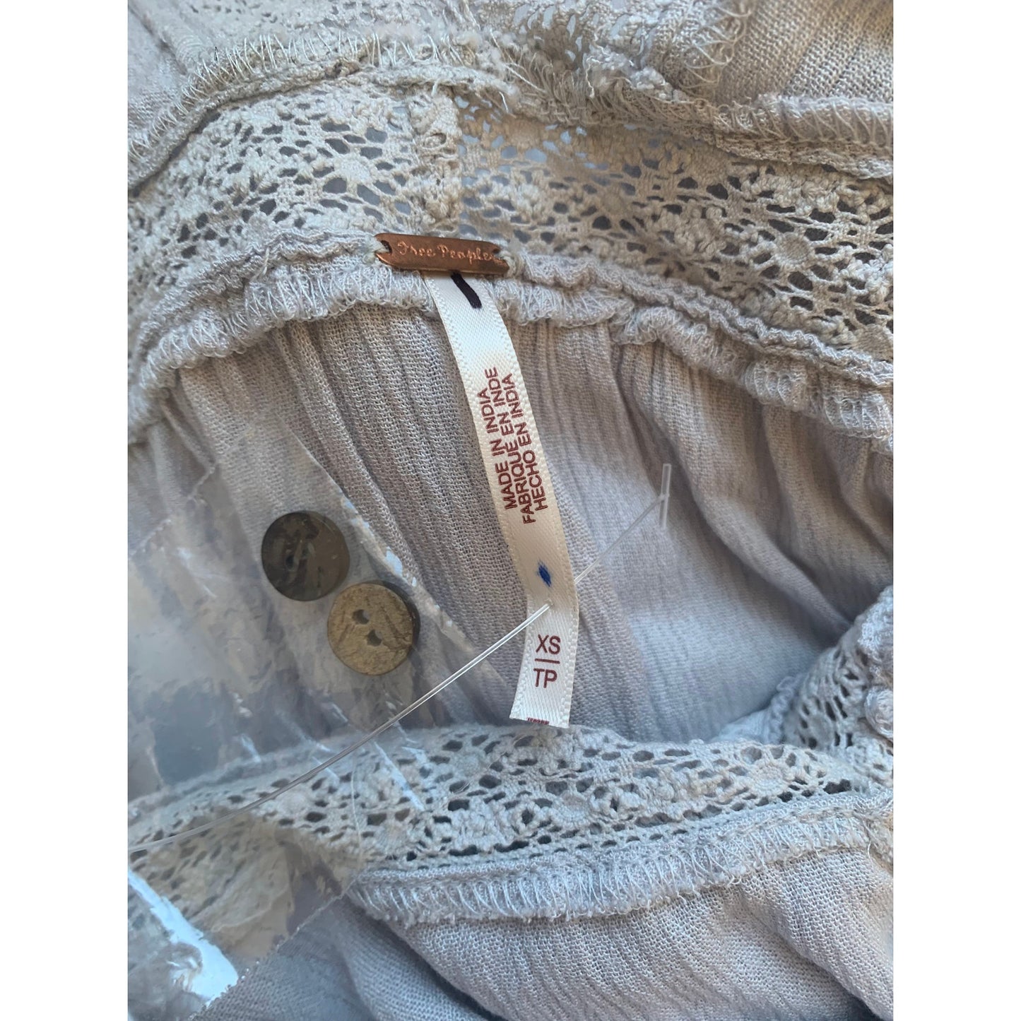 Free People Paradiso Maxi Dress in Pebbles Size XS Short Sleeve Button Front