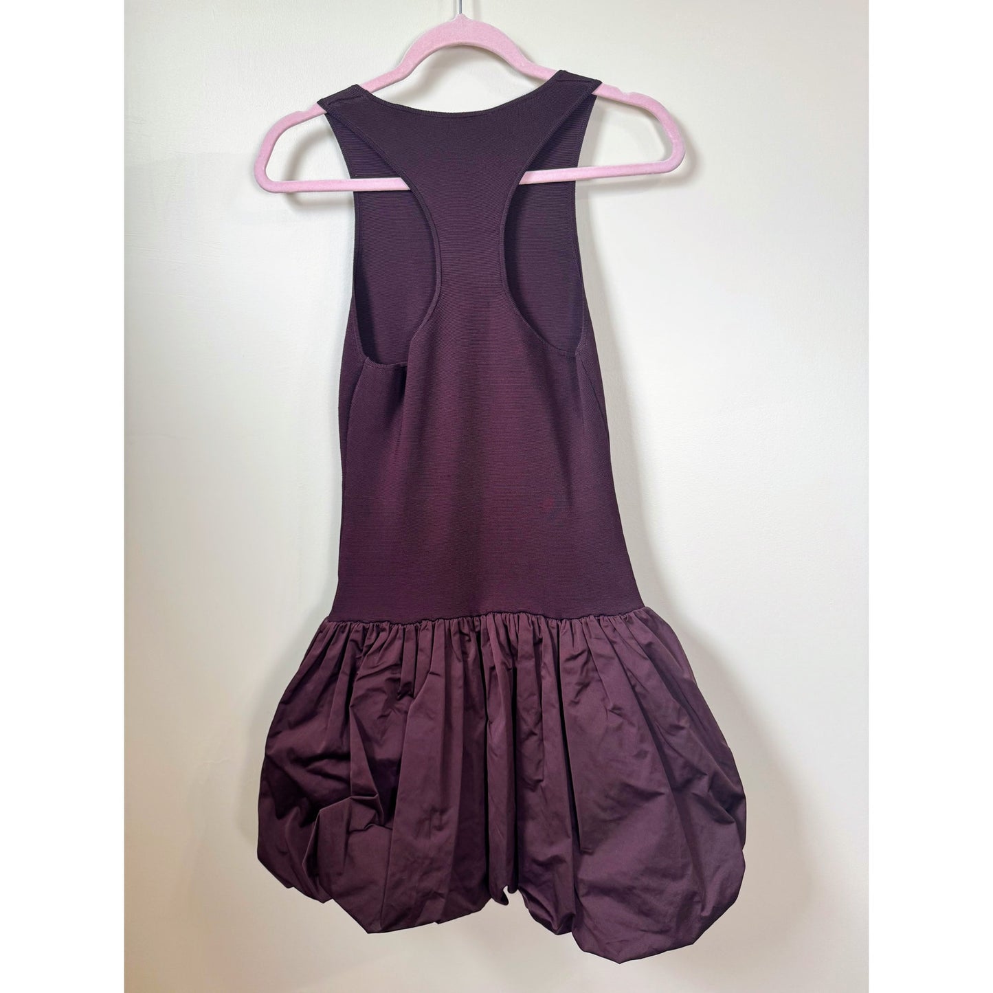 NWT A.L.C. Eloise Bubble Mini Dress in Chocolate Plum Size Small