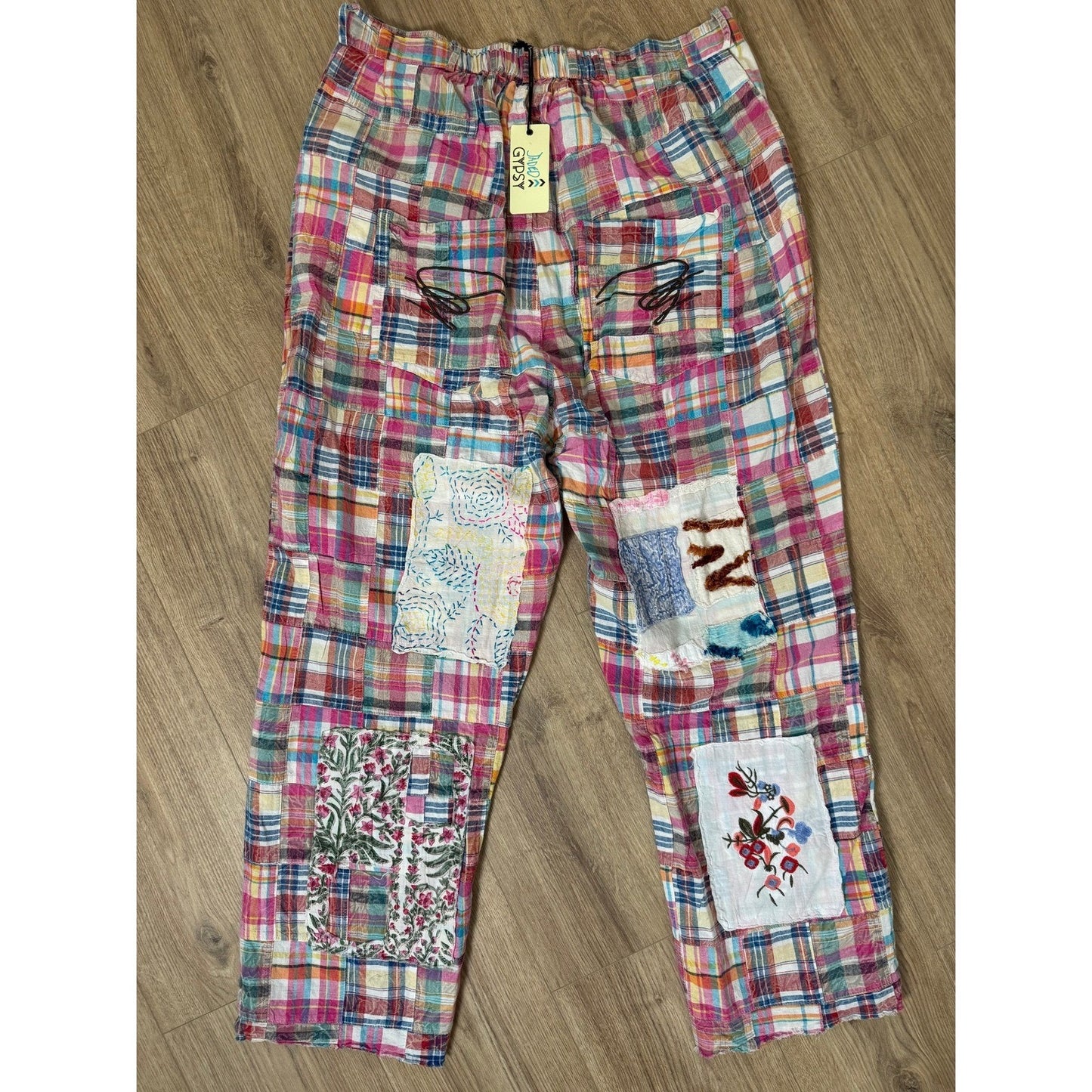 Jaded Gypsy Patchwork Plaid Boho Festival Pants Women's