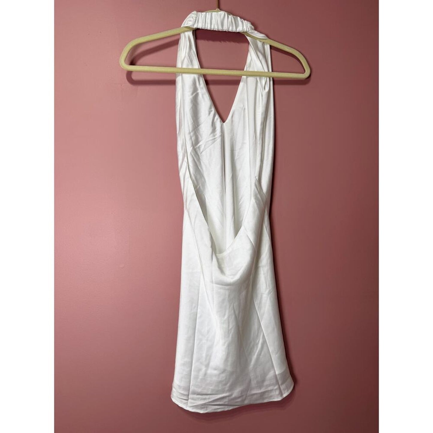 Show Me Your Mumu Jasmine Halter Mini Dress XS White Satin