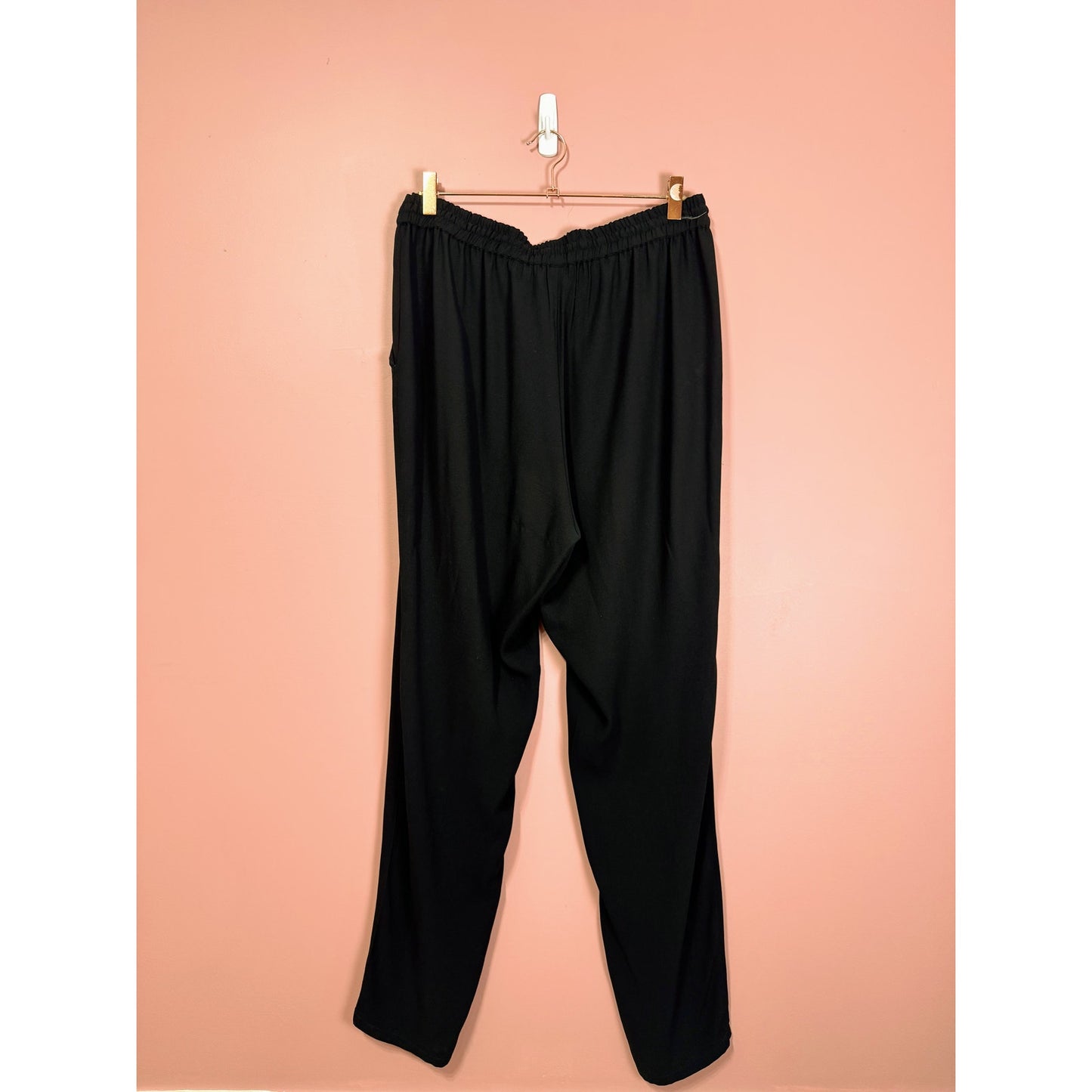 Eileen Fisher 100% Silk Pull-On Pants in Black Size Small