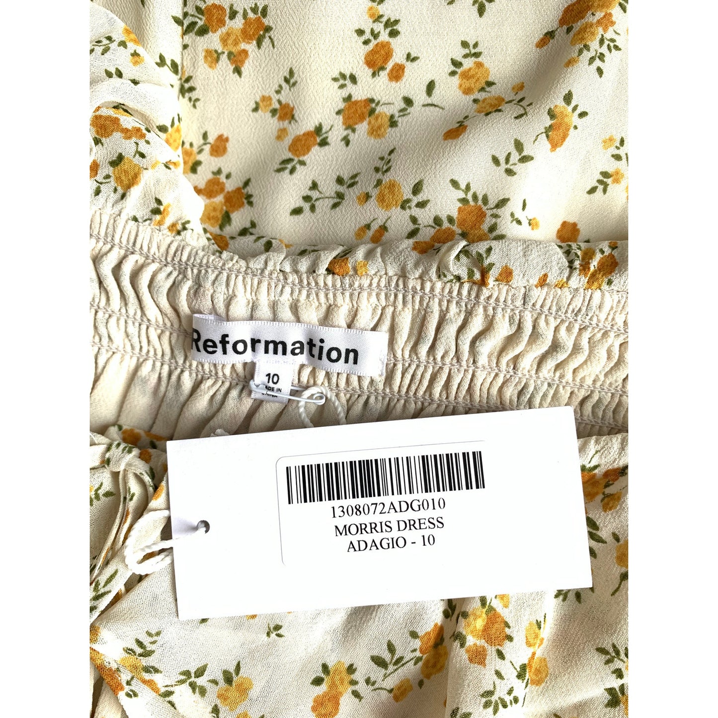 Reformation Morris Mini Dress in Adagio Floral Sz 10 Long Sleeve Pullover Lined