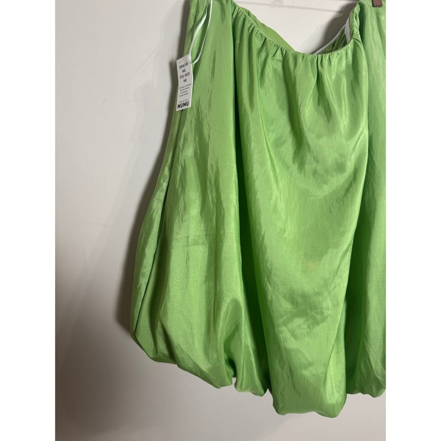 Show Me Your Mumu Lime Green Bubble Mini Dress Strapless Taffeta Party Neon NEW