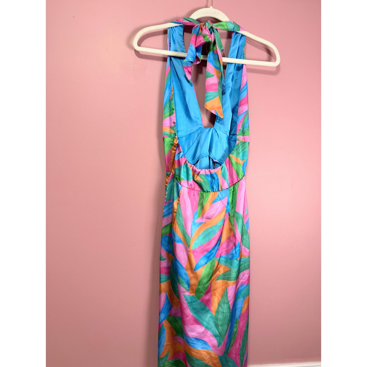 Show Me Your Mumu Adele Halter Maxi Dress in Guava Punch Size Small