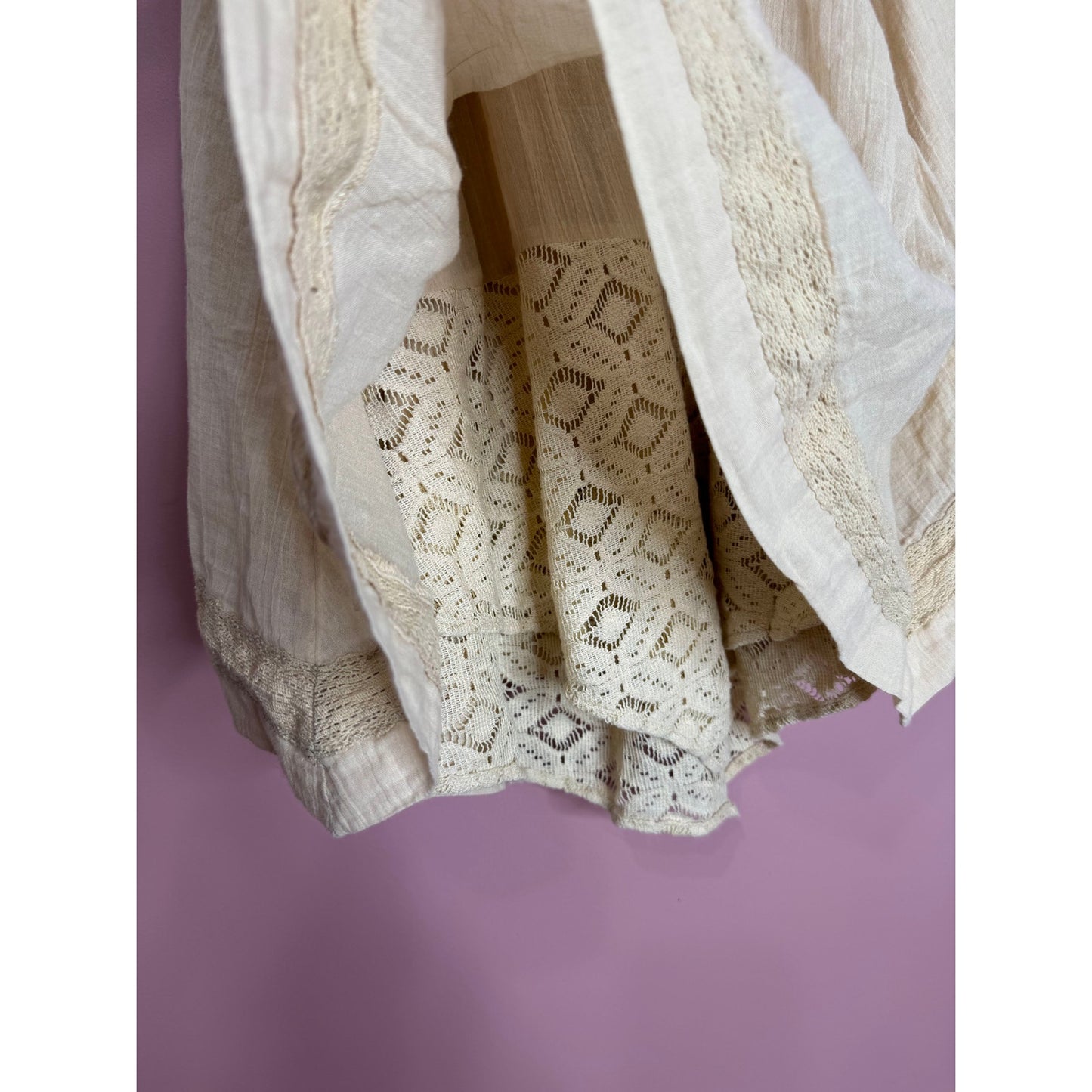 Free People Renata Mini Dress in Nude Size XL Strapless A-Line Embroidered