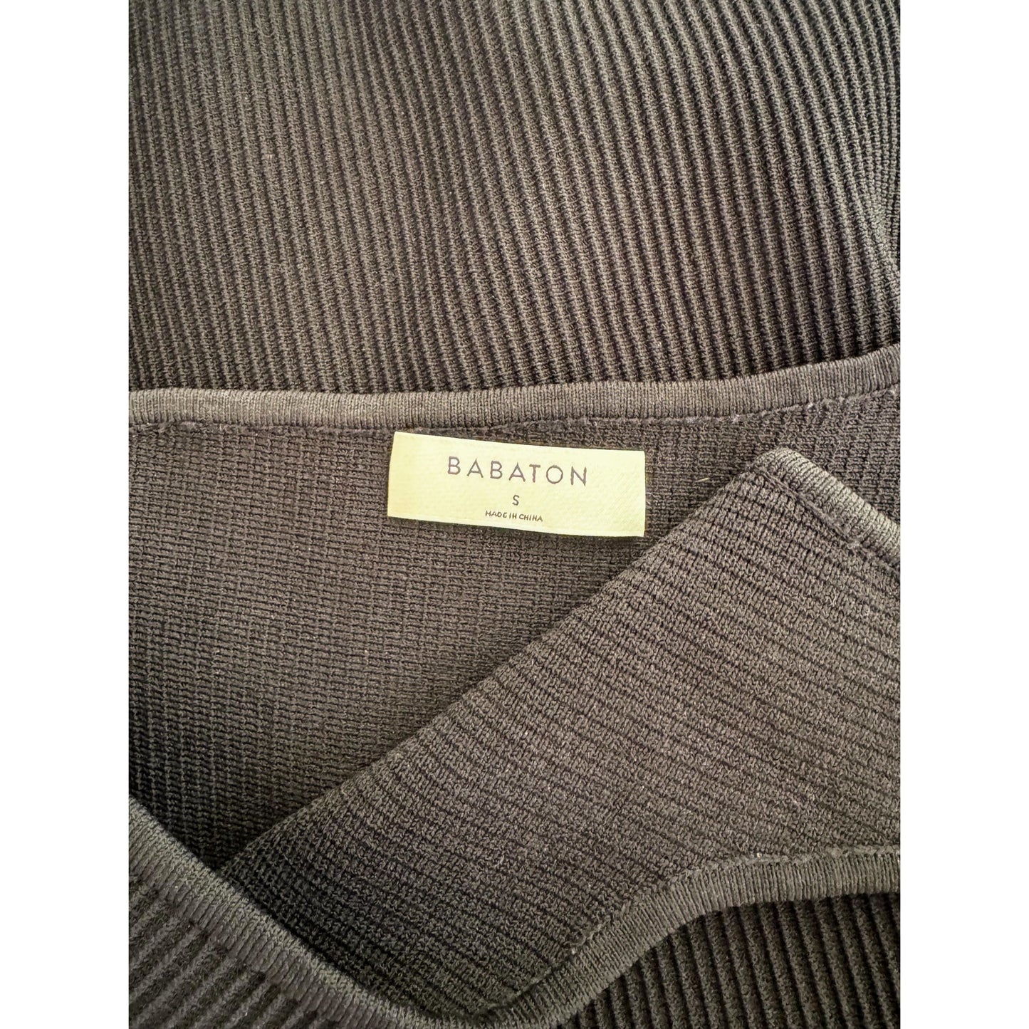 Babaton Aritzia Sculpt Knit One-Shoulder Mini Dress Black Size Small