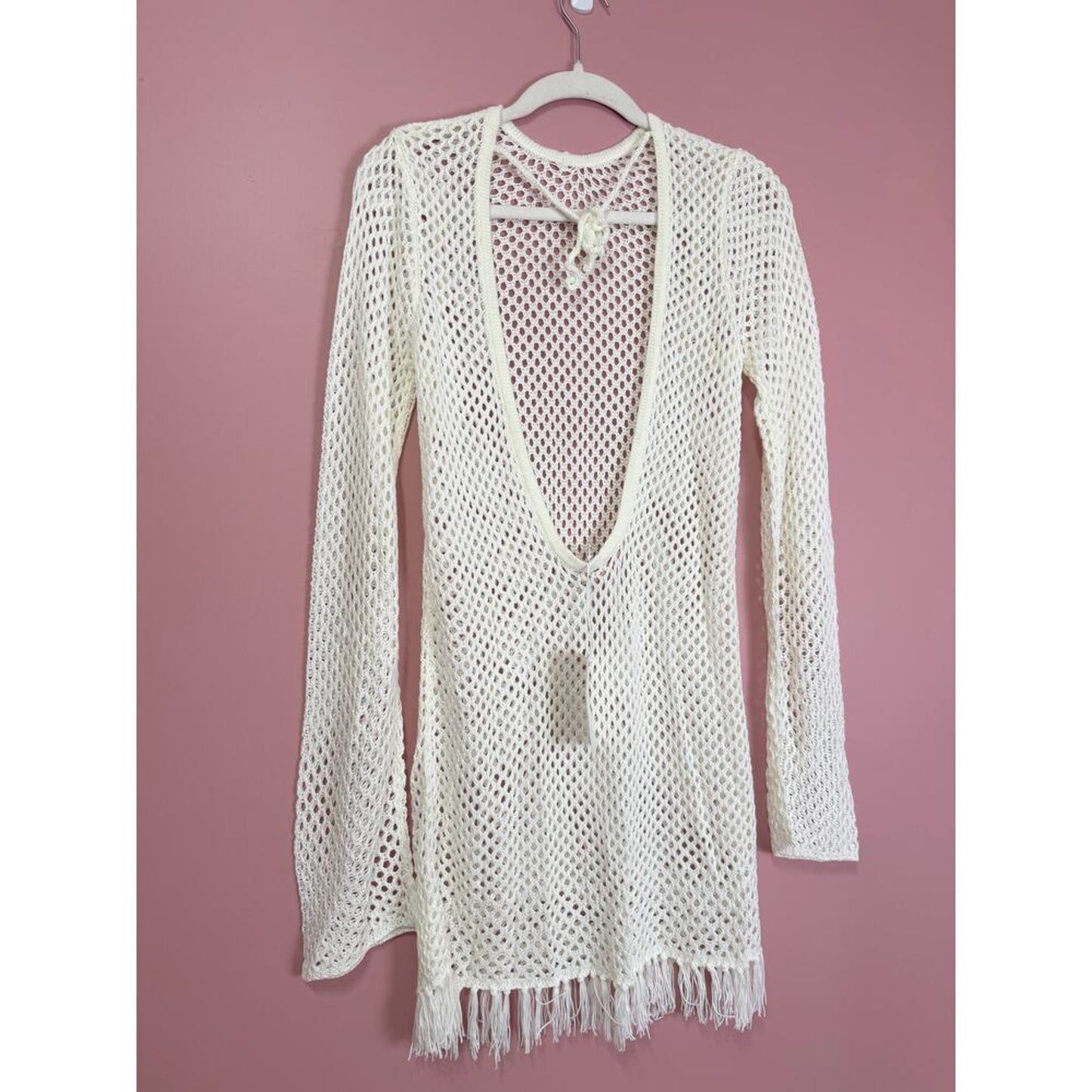 Show Me Your Mumu Castaway Tunic in White Crochet Size Medium