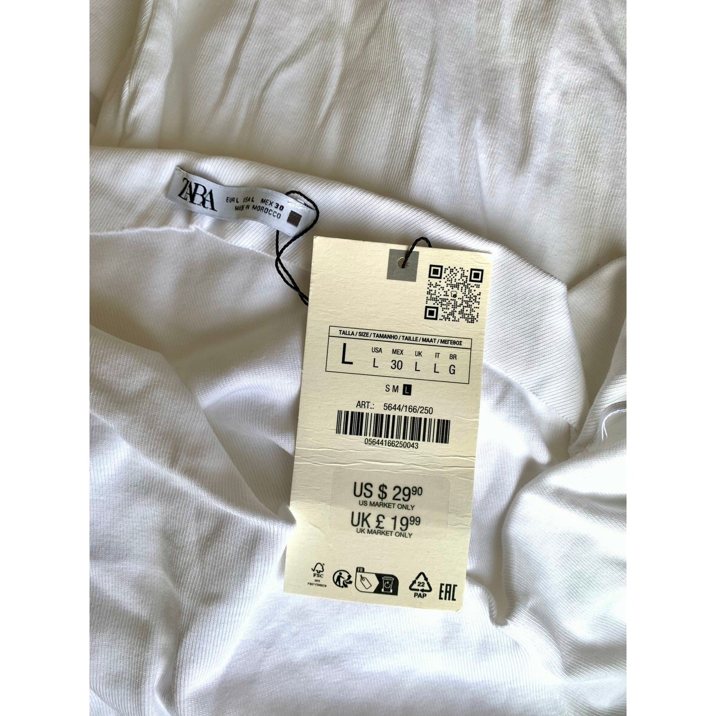 Zara Mini Dress in White Large Bodycon Asymmetrical Off Shoulder Party Cocktail