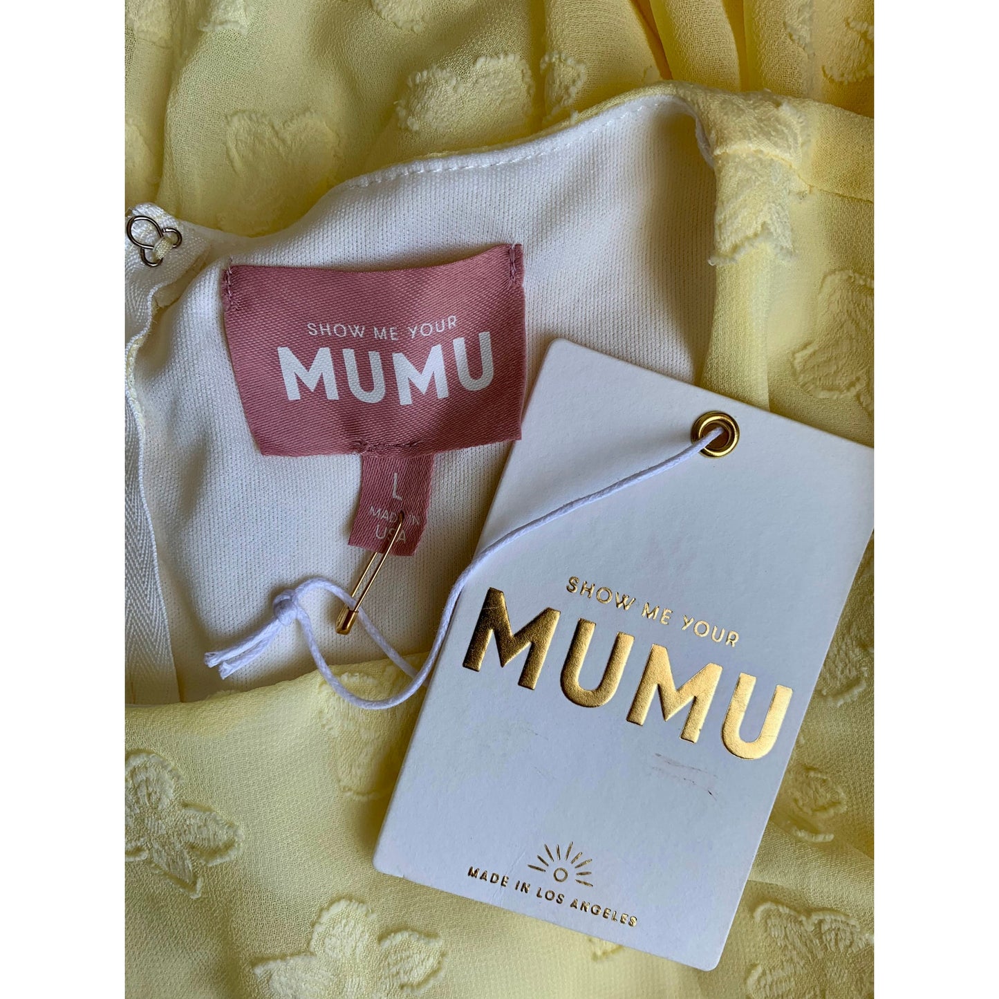 Show Me Your Mumu Merritt Mini Dress in Yellow Daisy Large Floral Short Sleeve