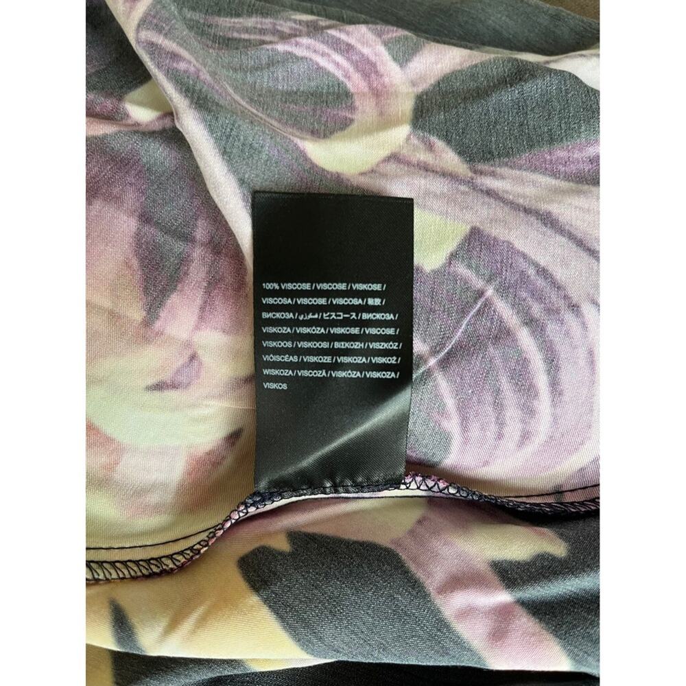 Farm Rio Black Floral Print Maxi Slip Dress Midi Spaghetti Strap Size L