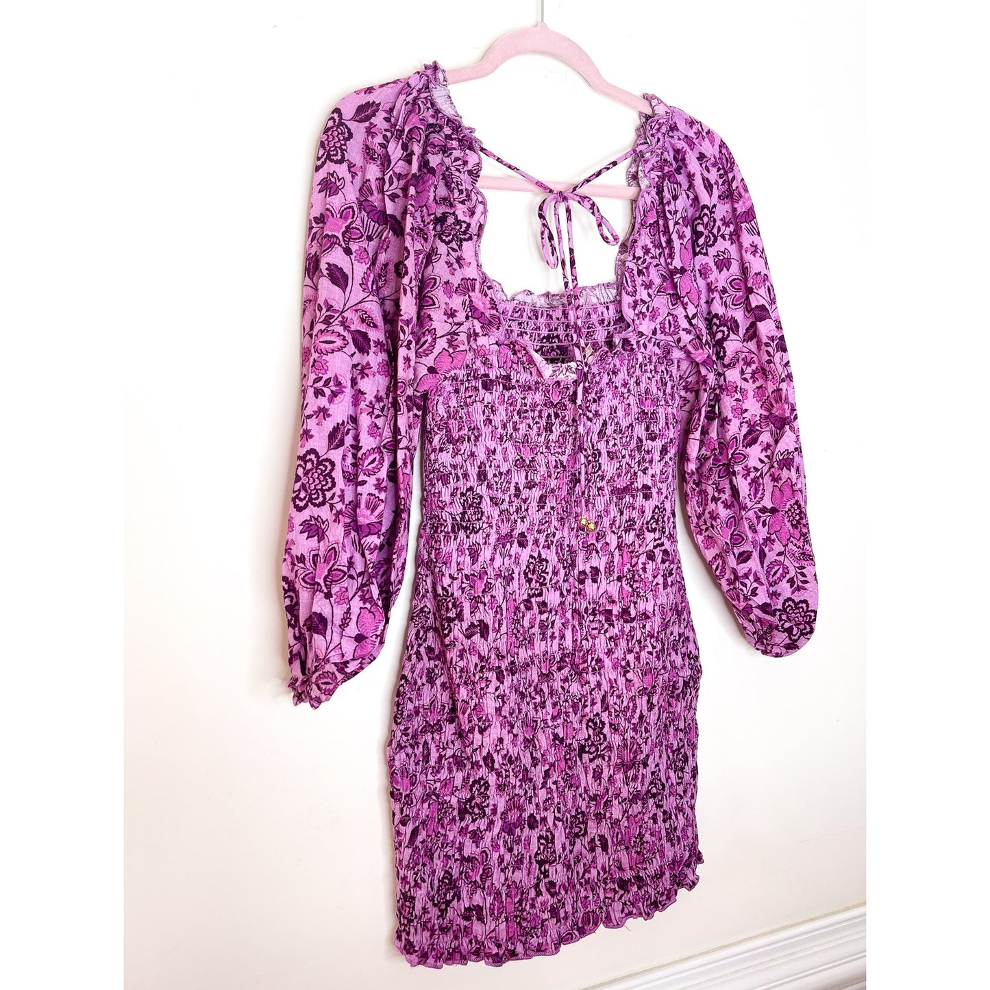 Free People Smock It To Me Mini Dress in Azalea Combo Size XS FRE345