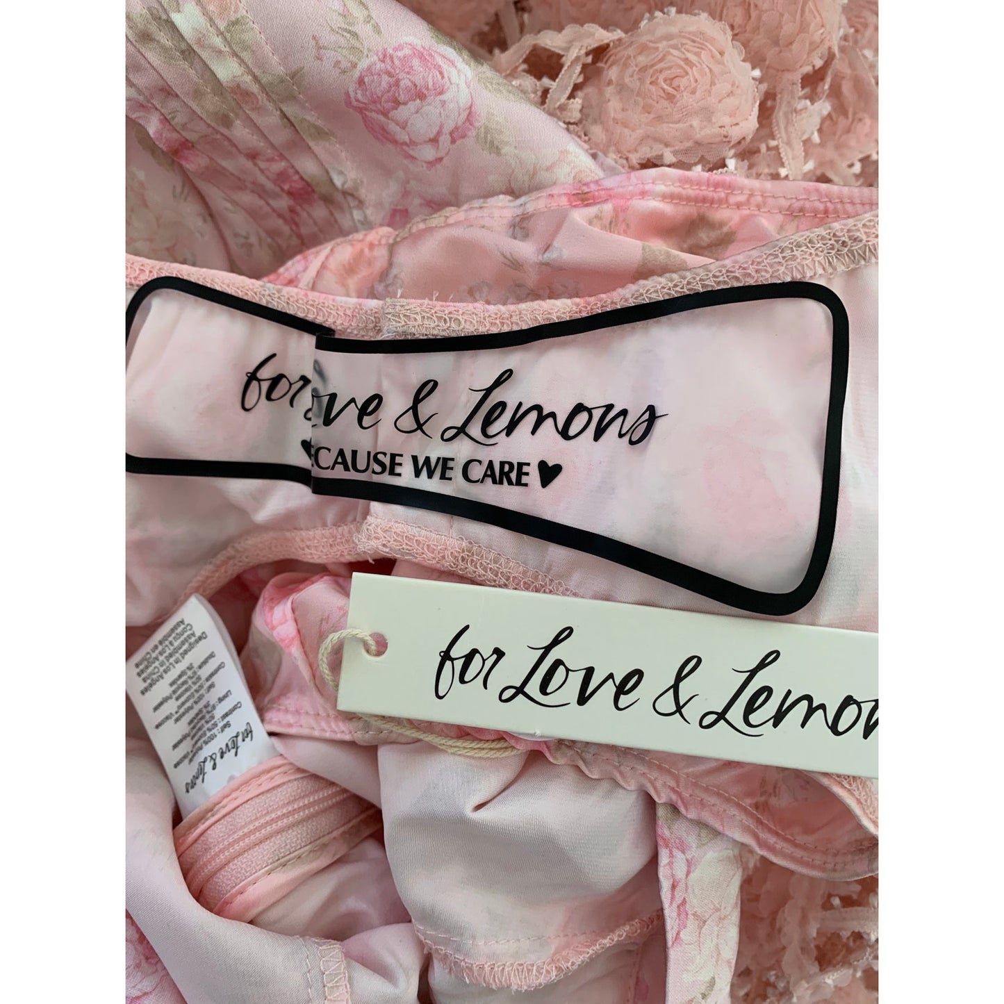 For Love & Lemons Pink Floral Maxi Dress Size XL Sleeveless Pleated Open Back