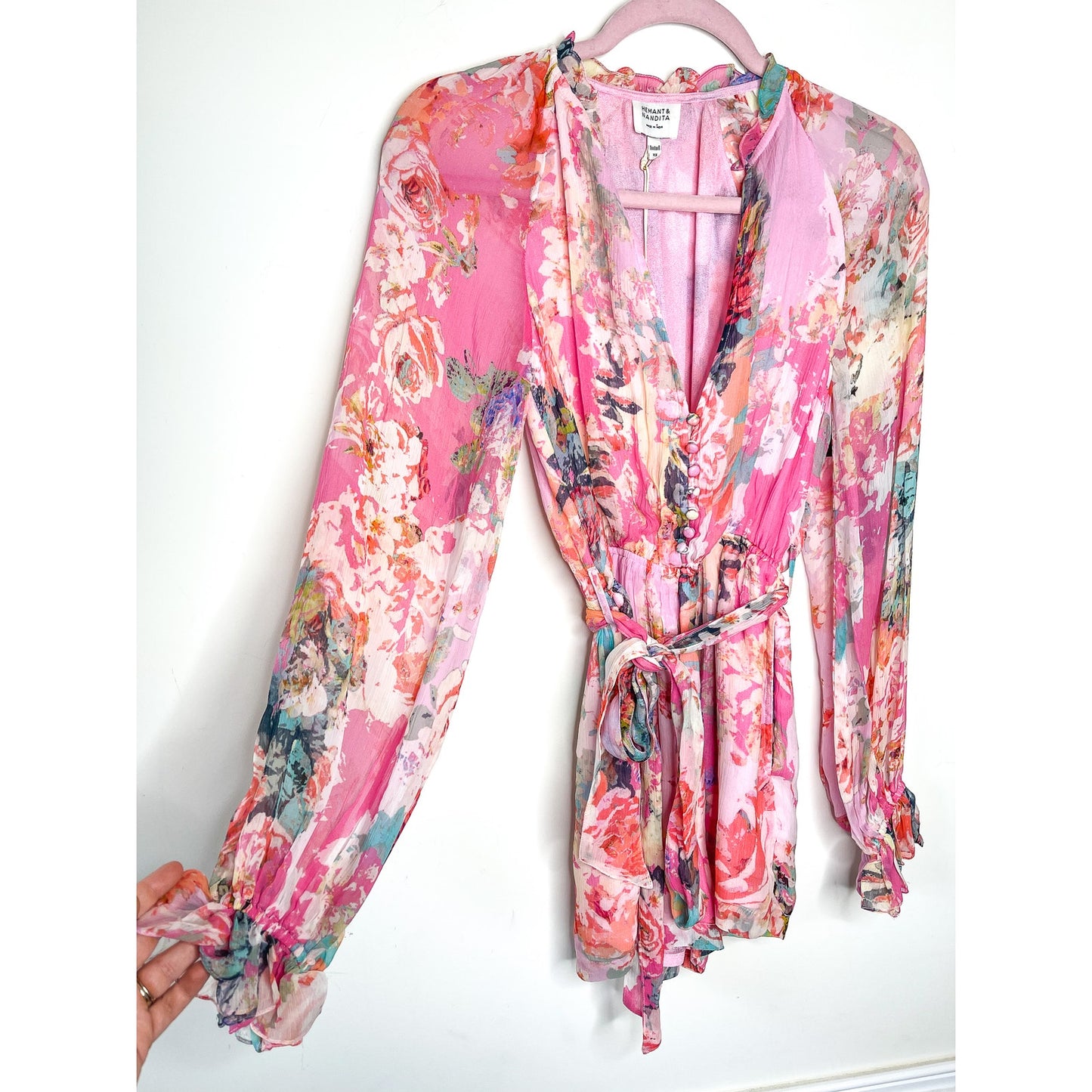 Hemant & Nandita X Revolve Sage Romper in Pink Size XS