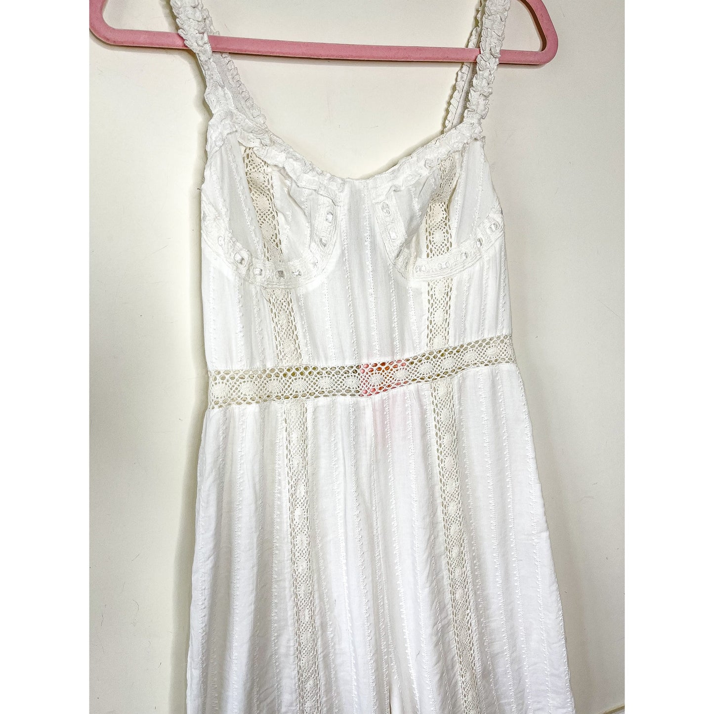 Show Me Your Mumu Greer Eyelet Jumpsuit in White Size Small
