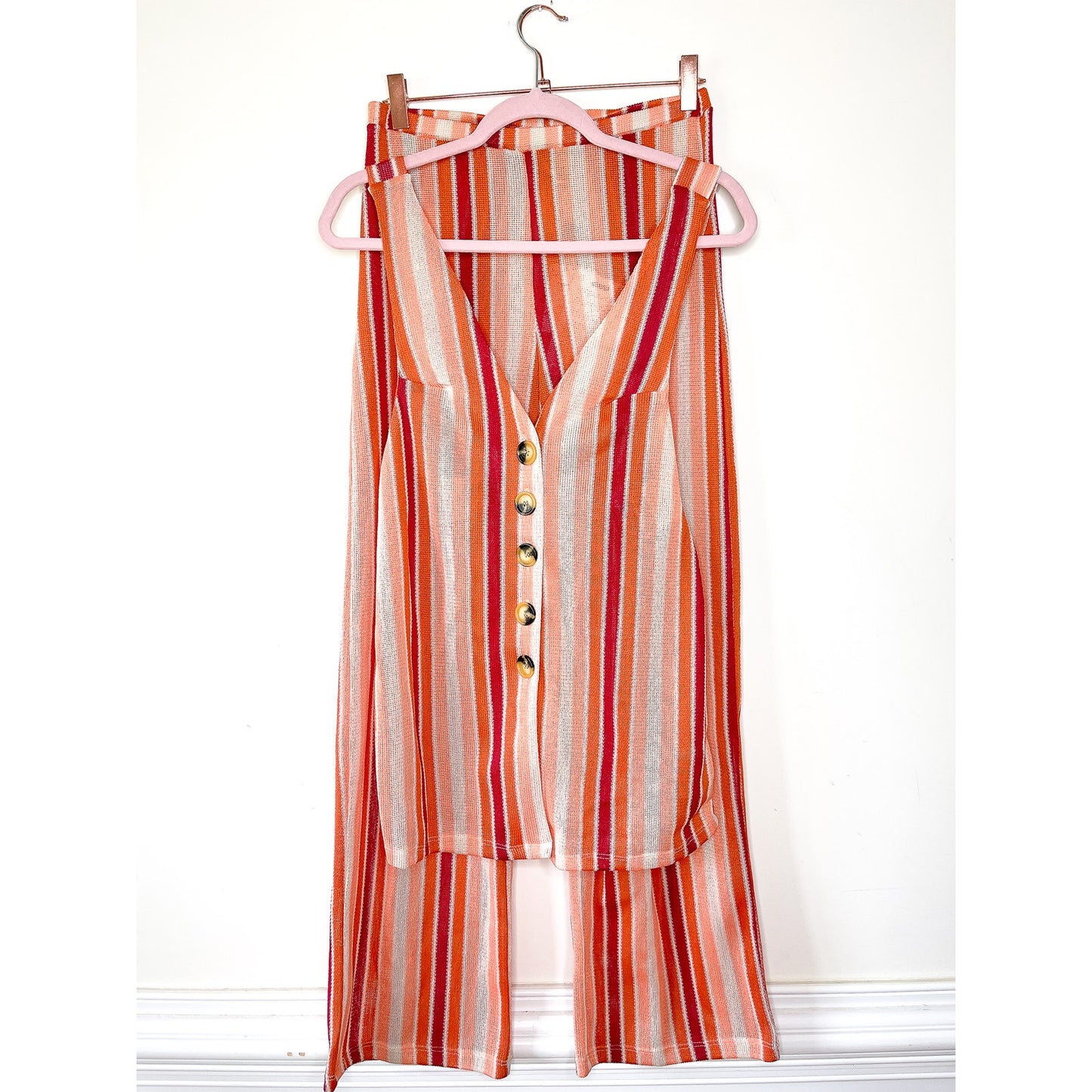 Free People Bridgette Striped Summer Sweater Vest Set Size XS