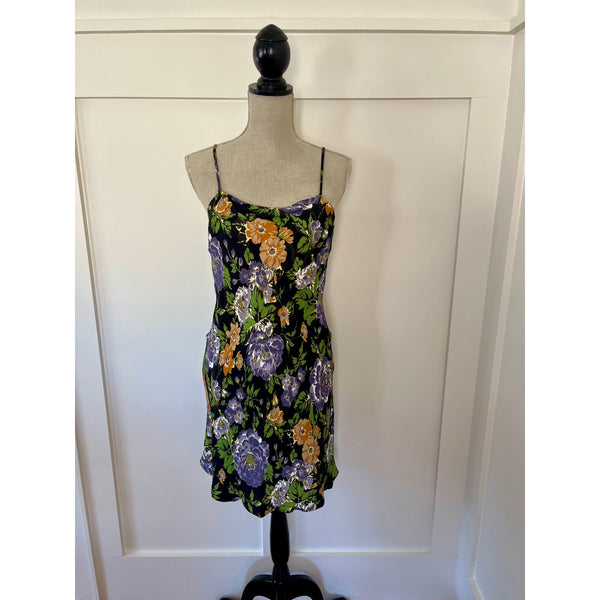 Farm Rio Capri Floral Sleeveless Dress Black Size Medium