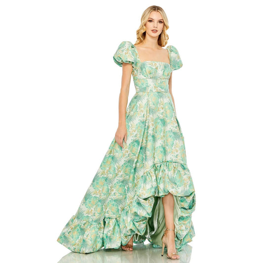 NEW NWT Mac Duggal 68276 Bubble Hem Square Neck Dress Spring Green Size 16