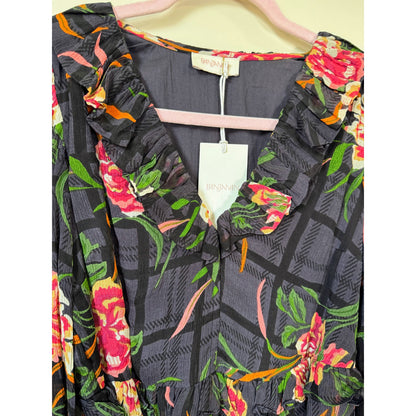 NEW NWT Banjanan Florence Flora Long Sleeve Mini Dress Size XS