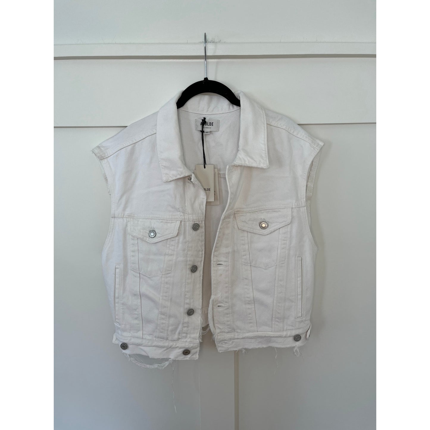 NEW NWT Agolde Charli Denim Vest Polar White Size Medium