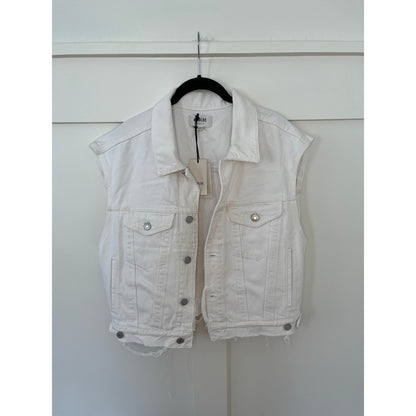 NEW NWT Agolde Charli Denim Vest Polar White Size Medium