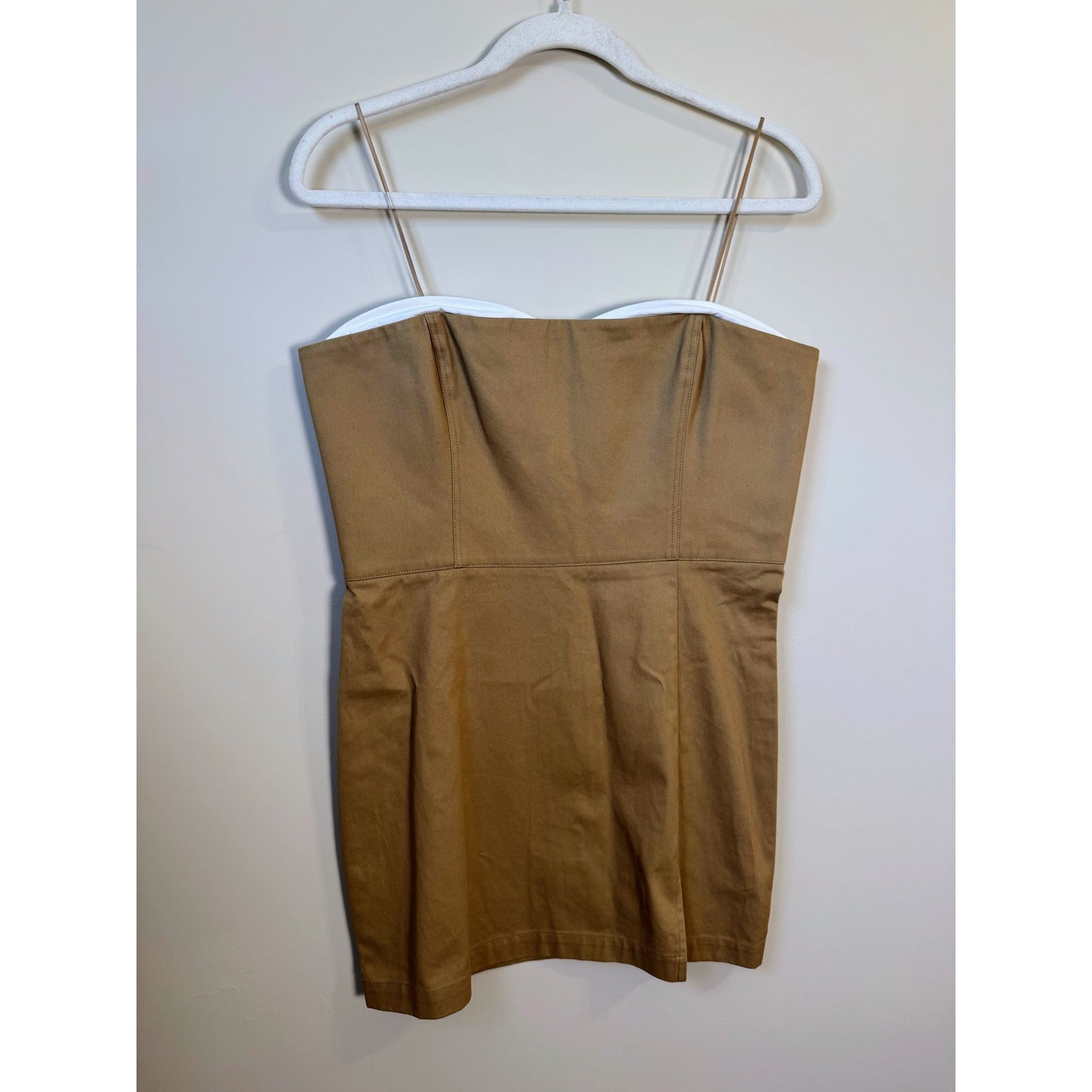 NEW NWT Amanda Uprichard Malene Mini Dress Tan Size Large