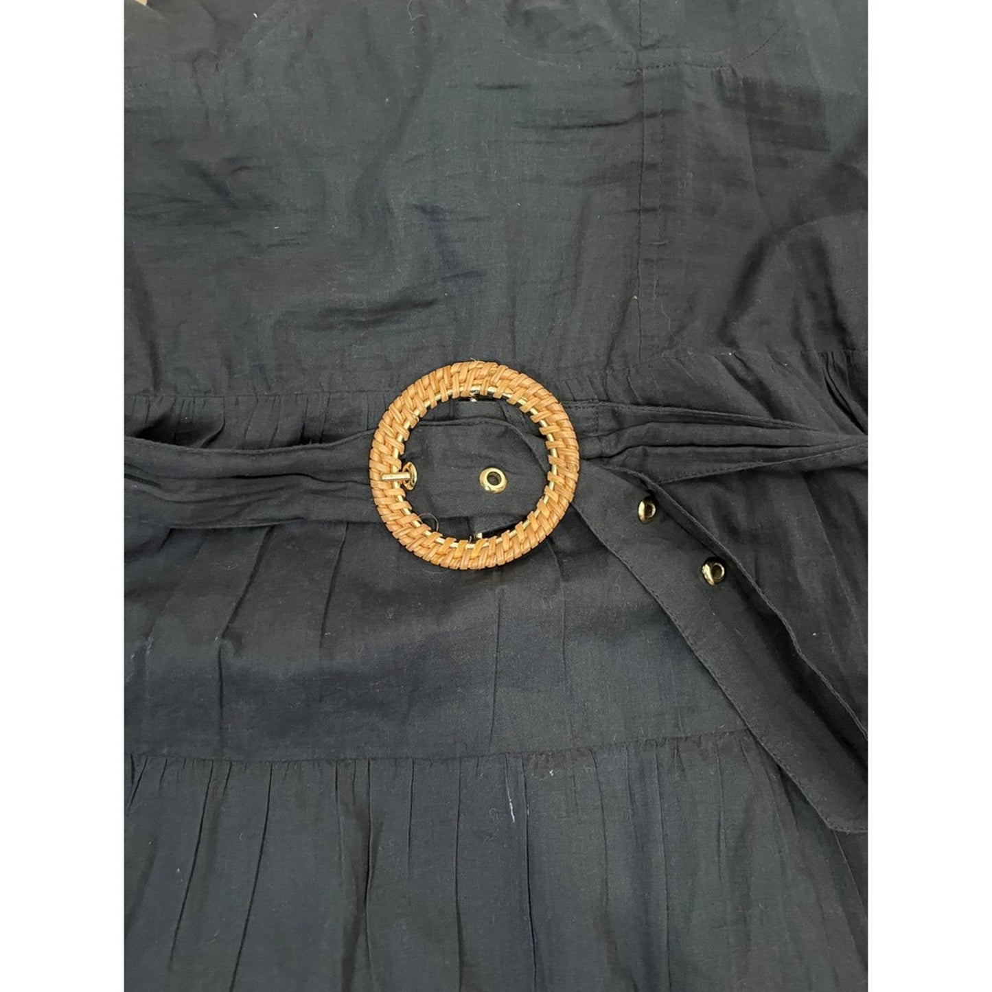 Show Me Your Mumu Jolene Mini Dress Black Smocked Ruffle Belted XL