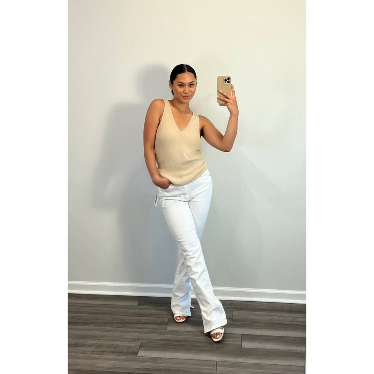 Blank NYC The‎ Hoyt Bootcut Pants in White Vodka Soda Size 29 Zip Fly Stretch