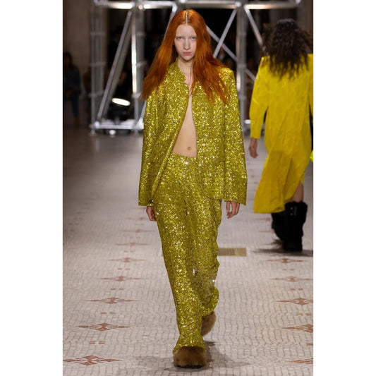 NEW NWT Zadig & Voltaire Pistol Sequins Buttercup Size 40/US Size 10