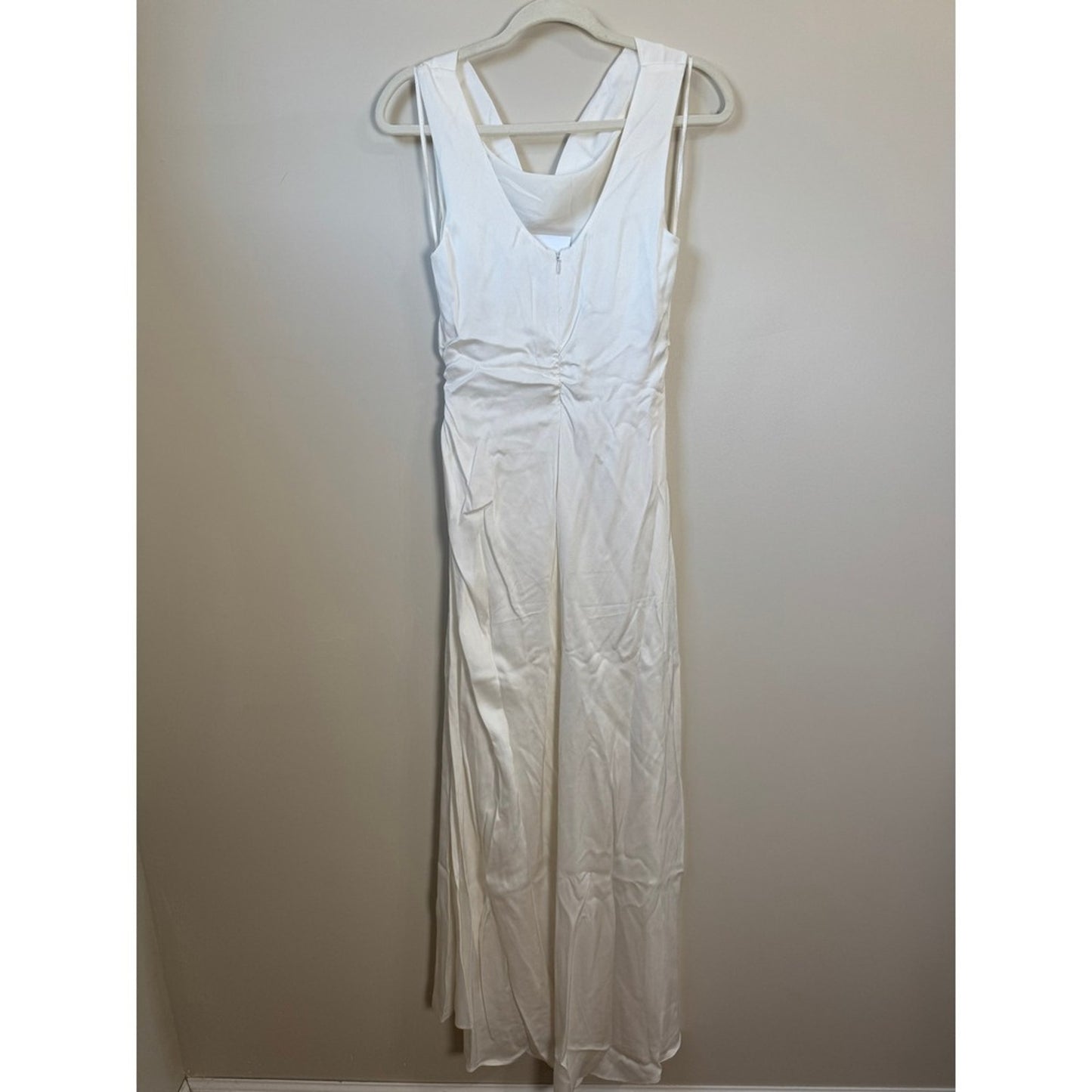A.L.C. White Cowl Neck Ruched Maxi Dress Sleeveless Gown Bridal Event