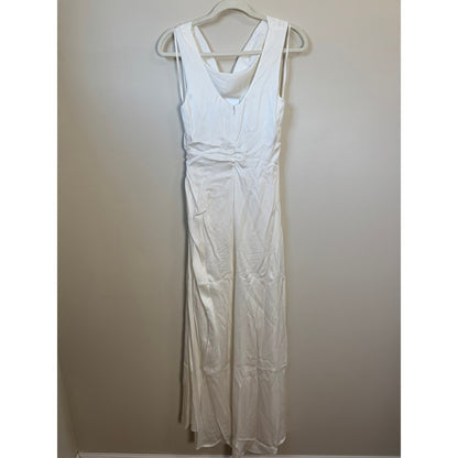 A.L.C. White Cowl Neck Ruched Maxi Dress Sleeveless Gown Bridal Event
